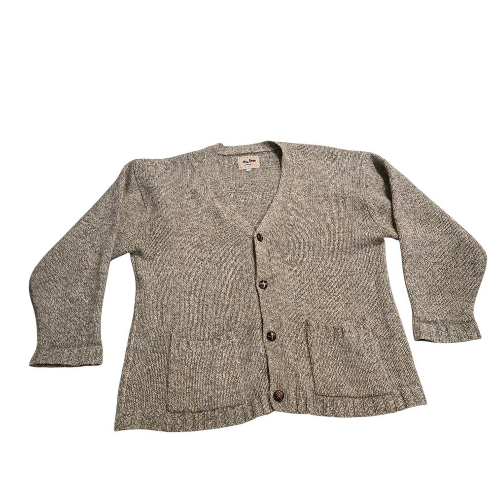 Jackpot Carli Gry 100% Shetland Wool Danish Sweater Cardigan Sz 1 Womens Medium
